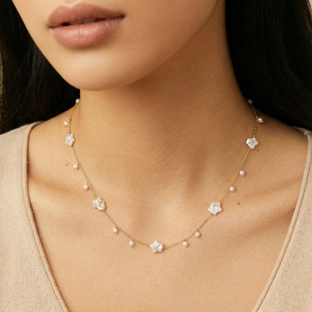 Collier Céleste Perles Étoiles
