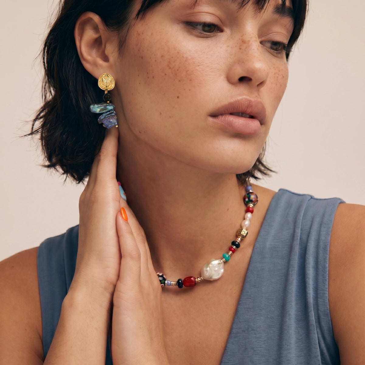 Boucles d'Oreilles Pendantes Baroque Luxe