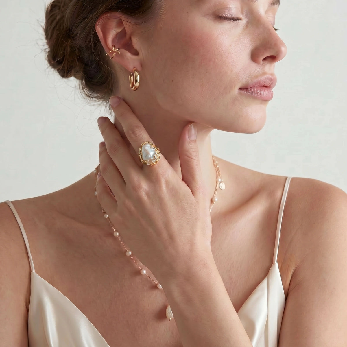 Bague Couronne en Perle Baroque